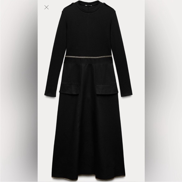 Zara Black Midi Dress - Picture 3 of 3